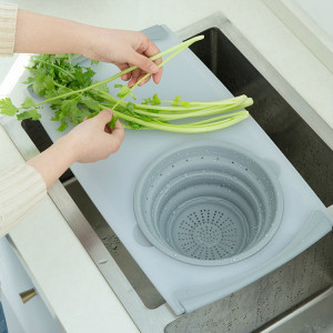 Innovative Multi-Functional 3 in 1 Chopping Board Detachable Folding Drain Basket Sink Cutting Board Kitchen Tools