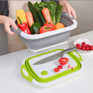 Household Multifunctional Folding Chopping Board and Vegetable Washing Storage